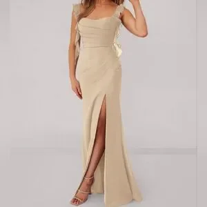 sachin and babi light blue dress 15 Champagne Bridesmaid Dresses That Your Girls Will Love main image 0